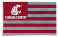 Washington State University Cougars Premium 3x5 Feet Flag Banner, Country Design, Metal Grommets, Outdoor Use, Single Sided