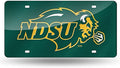 North Dakota State University Bison Premium Laser Cut Tag License Plate, Mirrored Acrylic Inlaid, 12x6 Inch