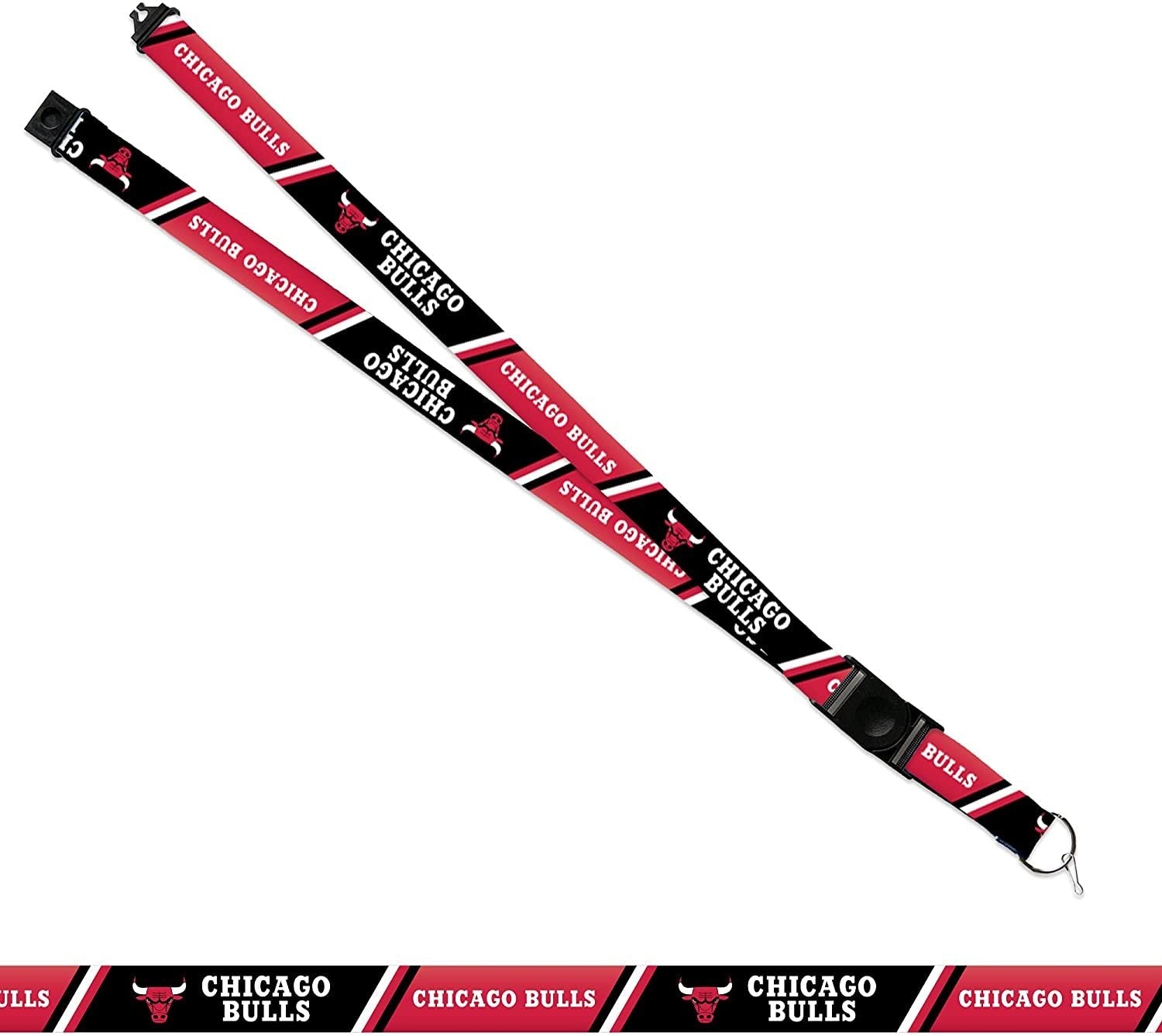 Chicago Bulls Premium Lanyard Keychain 18 Inch Button Clip Safety Breakaway