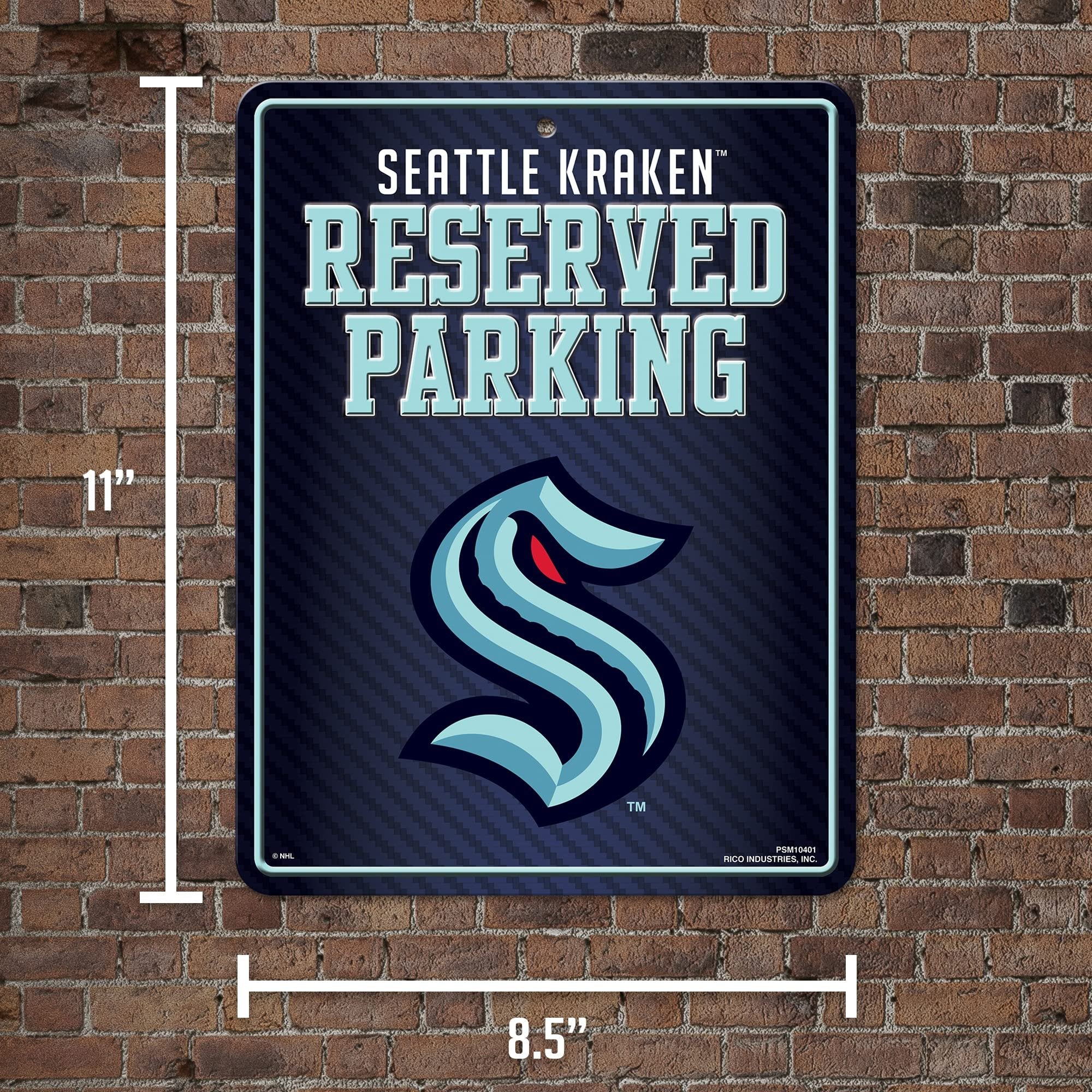 Seattle Kraken Metal Parking Wall Sign, 8.5x11 Inch
