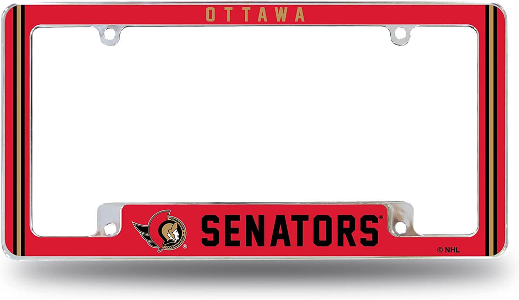 Ottawa Senators Metal License Plate Frame Chrome Tag Cover Alternate Design 6x12 Inch