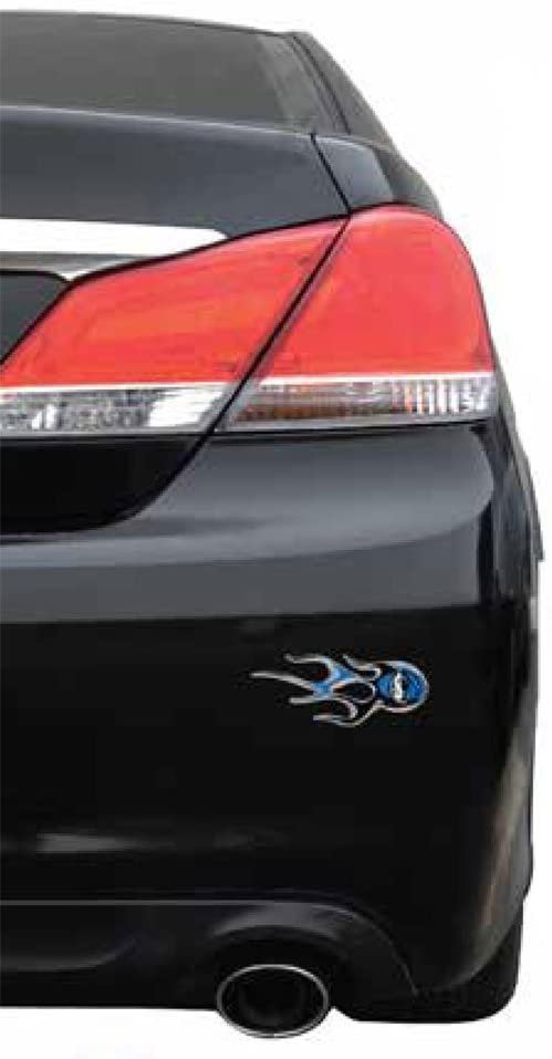 Baltimore Ravens Pair of Decal Sticker Emblem, Air Puffed Raised, Micro Flame Design, Full Adhesive Backing, 2x5 Inch Each