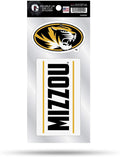 University of Missouri Tigers 2-Piece Double Up Die Cut Sticker Decal Sheet, 4x8 Inch