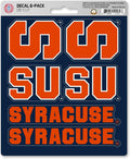 Syracuse University Orange 6-Piece Decal Sticker Set, 5x6 Inch Sheet, Gift for football fans for any hard surfaces around home, automotive, personal items
