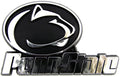 Penn State University Nittany Lions Auto Emblem, Silver Chrome Color, Raised Molded Shape Cut Plastic, Adhesive Tape Backing