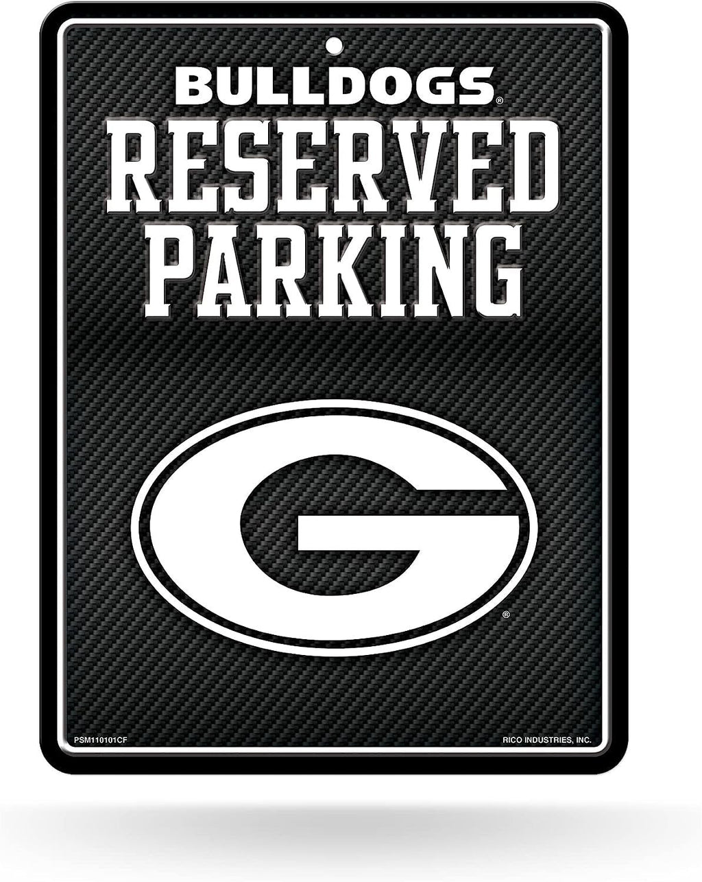 University of Georgia Bulldogs Metal Parking Novelty Wall Sign 8.5 x 11 Inch Carbon Fiber Design