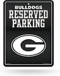 University of Georgia Bulldogs Metal Parking Novelty Wall Sign 8.5 x 11 Inch Carbon Fiber Design