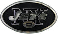 New York Jets Auto Emblem, Plastic Molded, Silver Chrome Color, Raised 3D Effect, Adhesive Backing