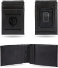 Baltimore Ravens Premium Black Leather Wallet, Front Pocket Magnetic Money Clip, Laser Engraved, Vegan
