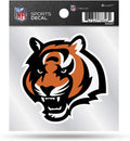 Cincinnati Bengals 4x4 Inch Die Cut Decal Sticker, Primary Logo, Clear Backing