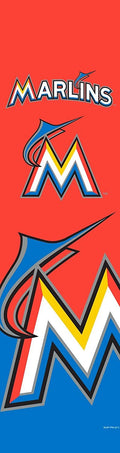 Miami Marlins Door Banner Flag, 84 x 24 Inch, Elastic Straps on Back, House or Office