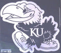 University of Kansas Jayhawks 6 Inch Magnet, Metallic Chrome Shimmer Design, Vinyl Die Cut, Auto Home Heavy Duty