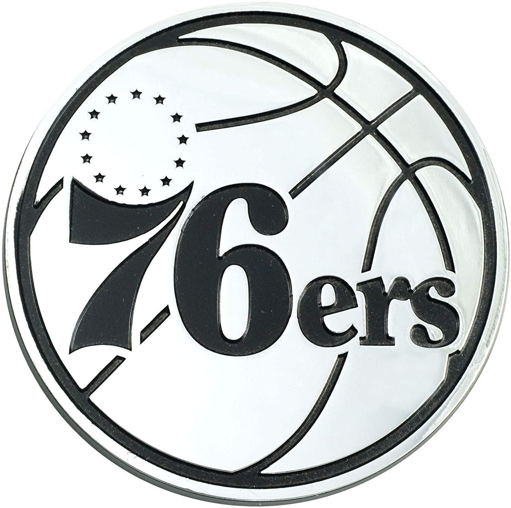 NBA Philadelphia 76Ers Chrome Emblemchrome Emblem, Team Colors, One Sized