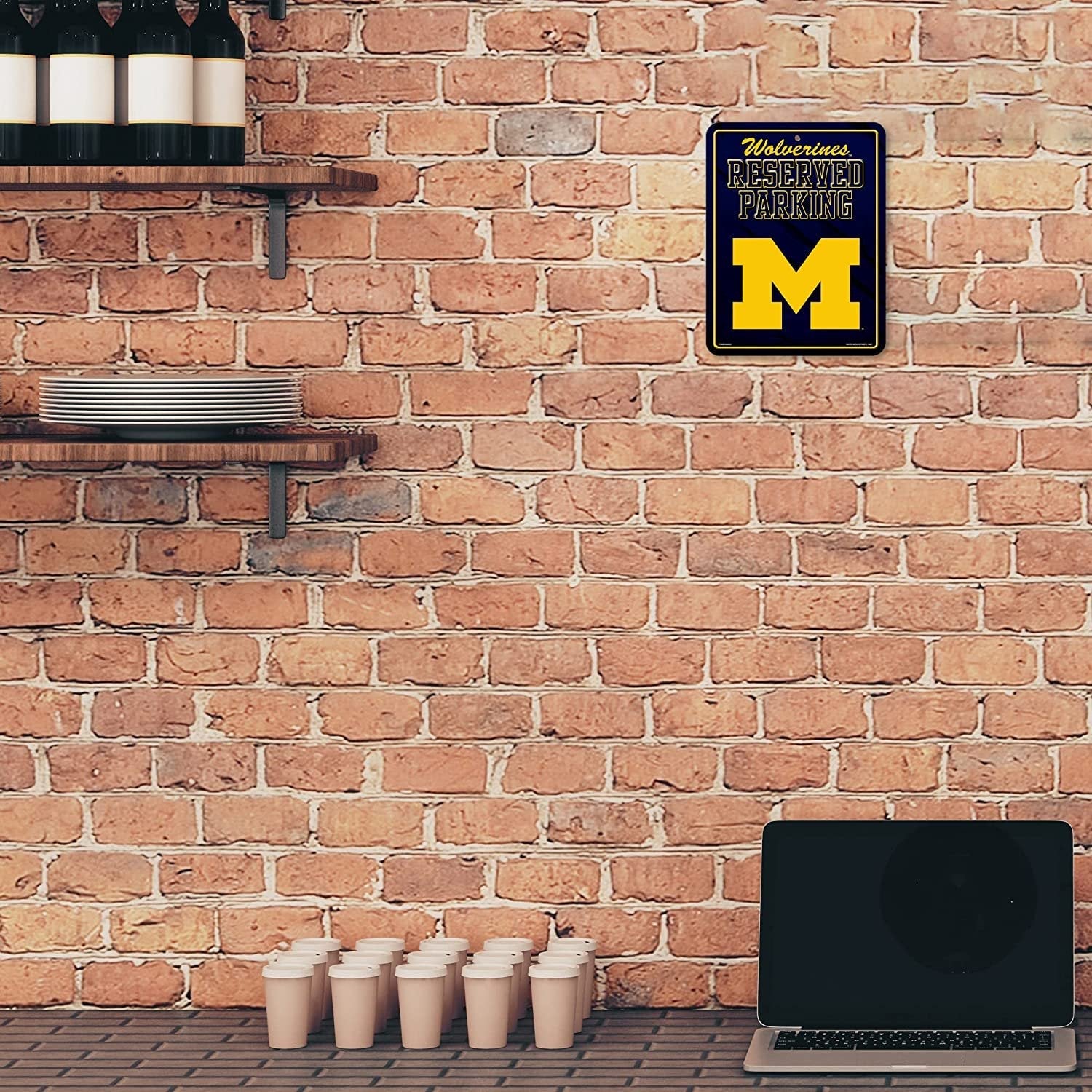 University of Michigan Wolverines Metal Parking Novelty Wall Sign 8.5 x 11 Inch