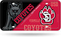 University of South Dakota Coyotes Metal Auto Tag License Plate, Split Design, 6x12 Inch
