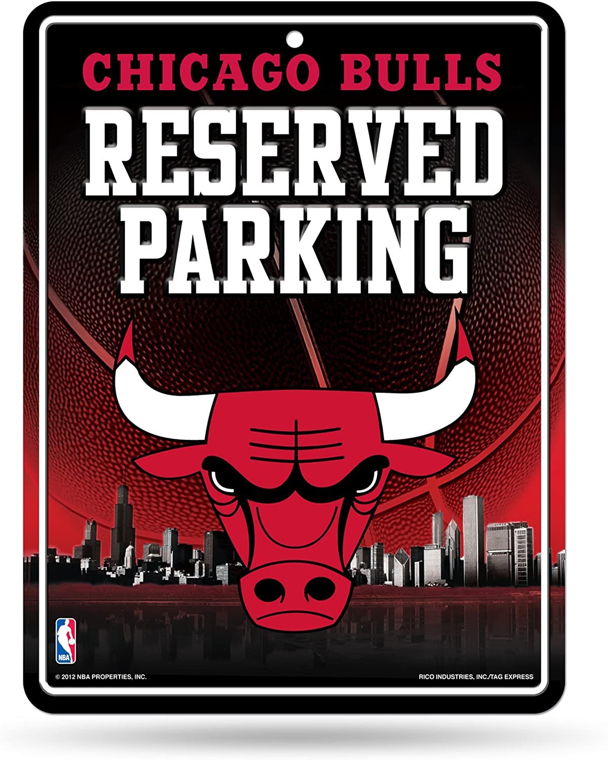 Chicago Bulls Metal Parking Sign, Embossed, 8.5x11 Inch