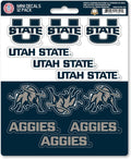 Utah State University Aggies 12-Piece Mini Decal Sticker Set, 5x6 Inch Sheet, Gift for football fans for any hard surfaces around home, automotive, personal items