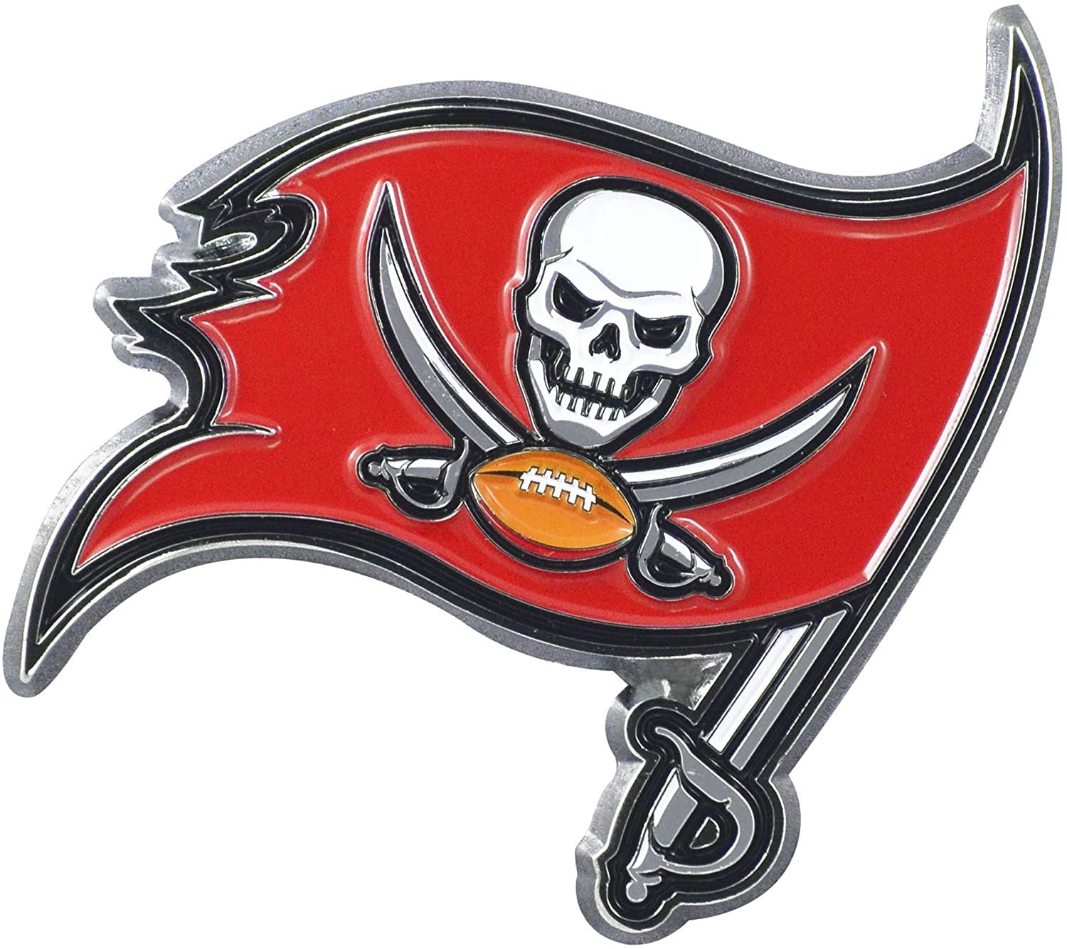 Tampa Bay Buccaneers Premium Solid Metal Color Chrome Auto Emblem Decal