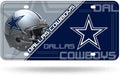 Dallas Cowboys Metal Auto Tag License Plate, Split Design, 6x12 Inch