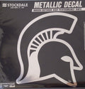 Michigan State University Spartans 6 Inch Decal Sticker, Metallic Chrome Shimmer Design, Vinyl Die Cut, Auto Home