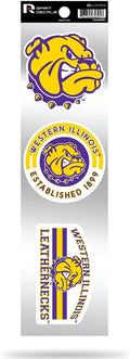 Western Illinois Leathernecks WIU Triple Retro Throwback Spirit Decals Flat Vinyl Auto Home Sticker Sheet University of