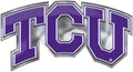 Texas Christian University Horned Frogs TCU Premium Aluminum Metal Raised Auto Emblem, Alternate Logo, Color Embossed, Full Adhesive Backing