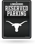 University of Texas Longhorns Metal Parking Novelty Wall Sign 8.5 x 11 Inch Carbon Fiber Design