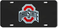 Ohio State University Buckeyes Metal License Plate Tag Die Cast 3D Black Stainless Steel