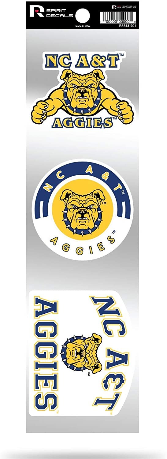 North Carolina A&T Aggies Triple Retro Throwback Spirit Decals Flat Vinyl Auto Home Sticker Sheet University of
