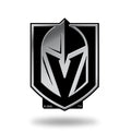 Vegas Golden Knights Auto Emblem, Silver Chrome Color, Raised Molded Plastic, 3.5 Inch, Adhesive Tape Backing