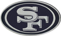 San Francisco 49ers Premium Solid Metal Raised Auto Emblem, Shape Cut, Adhesive Backing