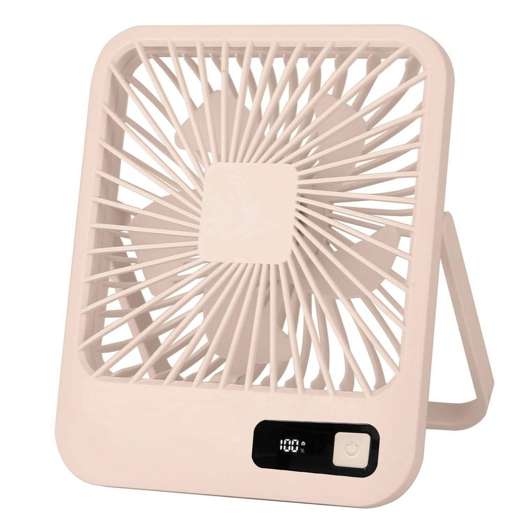 Mini Desktop Cooling Fan Rechargeable Battery Powered with LCD Display