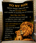 TO MY SON - GIFT FOR SON from DAD - Sherpa Fleece Quilt Blanket (SKUB-BLK-DAD00)