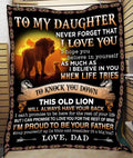BLANKET FOR DAUGHTER - GIFT FROM DAD - COMFORT & WARMTH GIFT 2 NTTD00 (SKUB06-53)