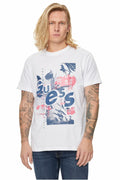 GUESS Men's Eco Crew Neck Abstract Graphic Tee Jet Black Size L
