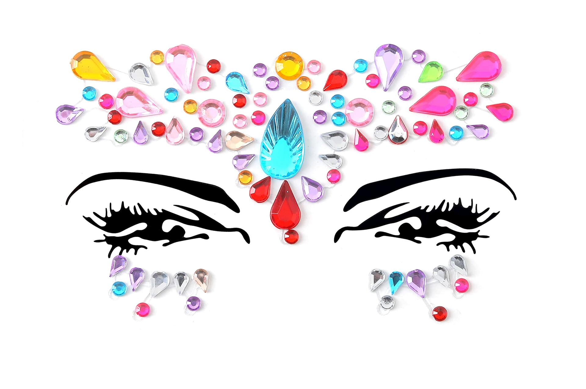 FACEGEM LONDON Face Gems Adhesive Glitter Tattoo Stickers 21 PCS