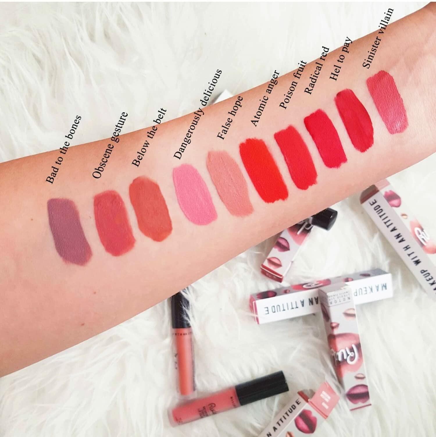Rude Cosmetics Notorious Rich Long Liquid Lip Color Poison Fruit 0.1 oz