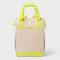 Sun Squad Backpack Cooler 24 Cans 20.4qt Beige Yellow PEVA Liner Adjustable