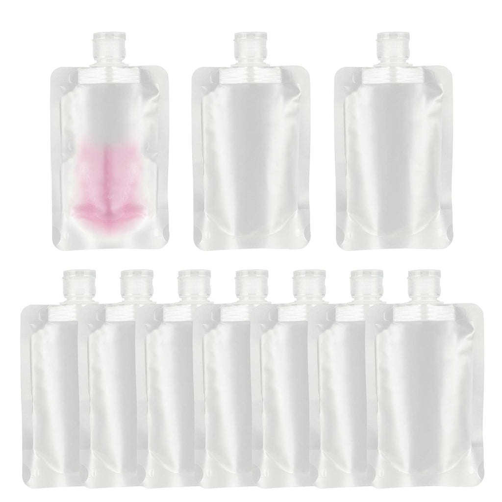 YAIKOAI 10 Pack 100ML Refillable Squeeze Pouches Matte Translucent Travel