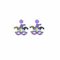 Fuqimanman2020 Mardi Gras Carnival Dangle Earrings Acrylic Mask Star Design