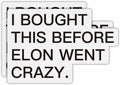 Tesla Anti Elon Musk Bumper Sticker 2 Pack 4x2.7in White Reflective Vinyl
