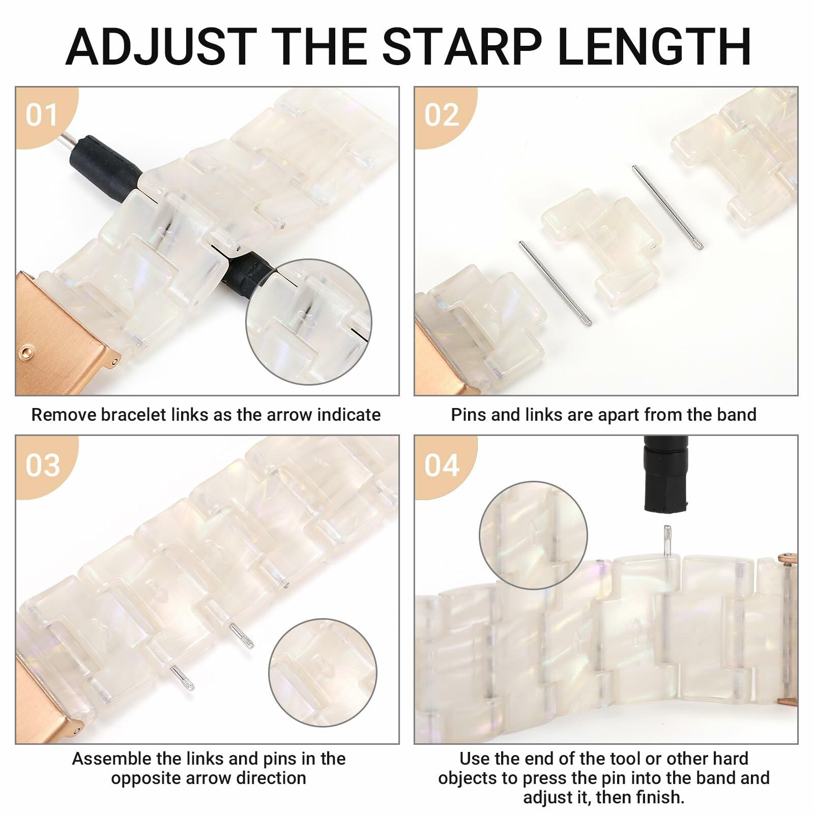 MAIRUI Resin Watch Band for Apple Watch Series 1-9 Ultra 42-49mm Colorful White