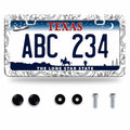 Snake Flowers Stainless Steel License Plate Frame 12.2x6 Inches US CA