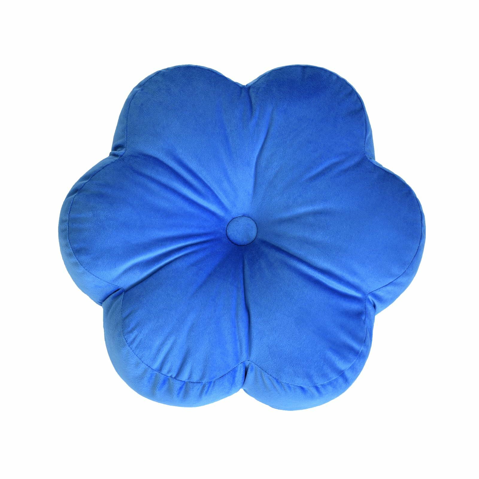 Xuyier Flower Shaped Velvet Throw Pillow 15in Black Floral Modern Decor