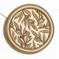 UNIQOOO 3D Leaf Wax Seal Stickers Prosecco Metallic Light Gold 50 Pcs