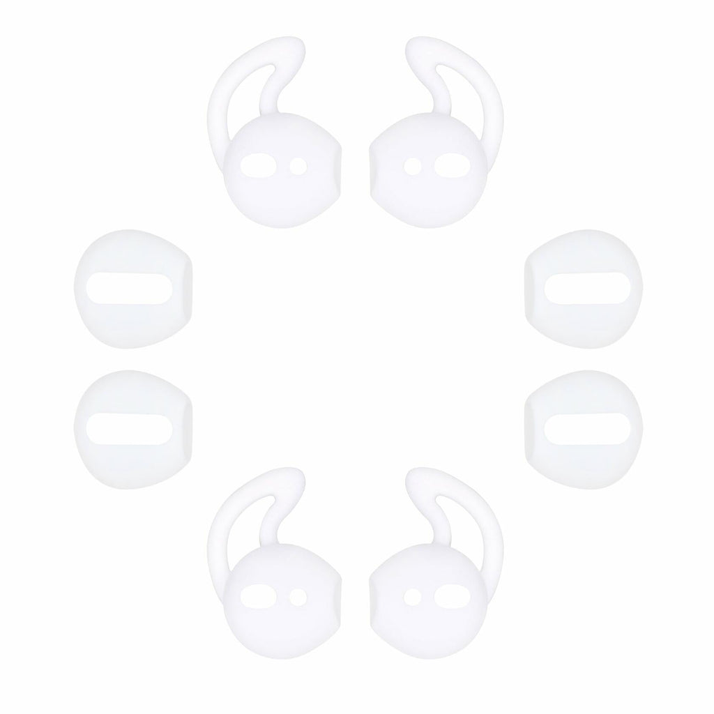 JNSA Ear Tips & Sports Hooks for AirPods Super Thin Charging-Friendly White