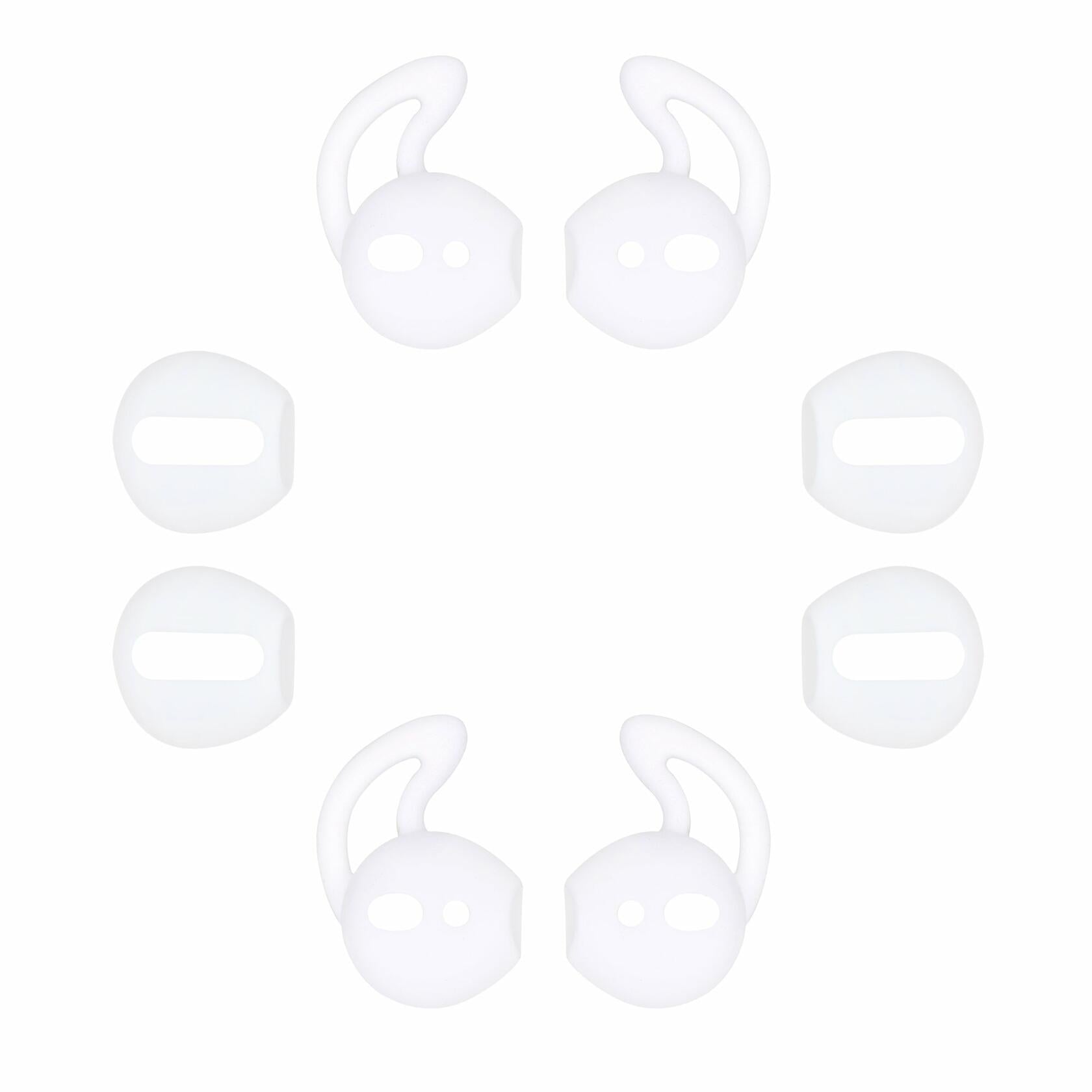 JNSA Ear Tips & Sports Hooks for AirPods Super Thin Charging-Friendly White