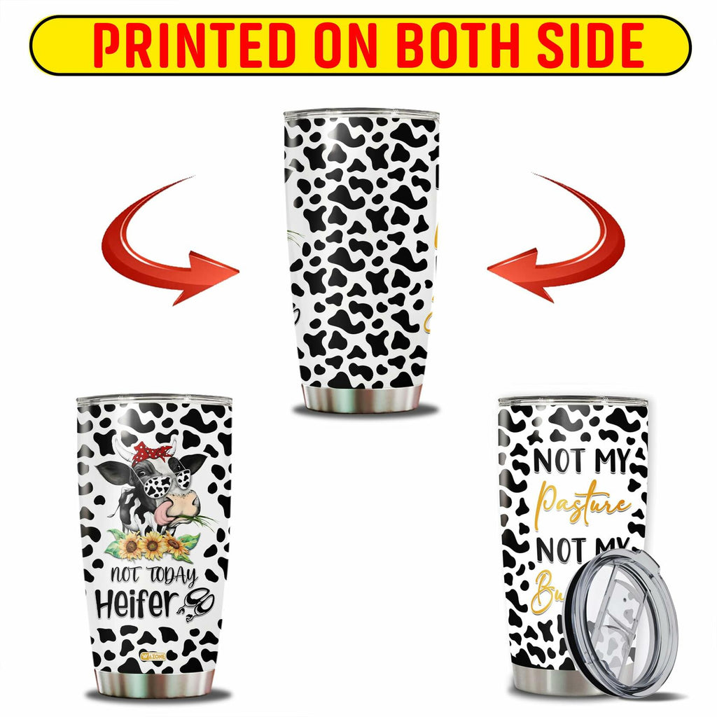WAZONE Heifer Tumbler Cup Leopard Cow Stainless Steel 20oz Travel Mug