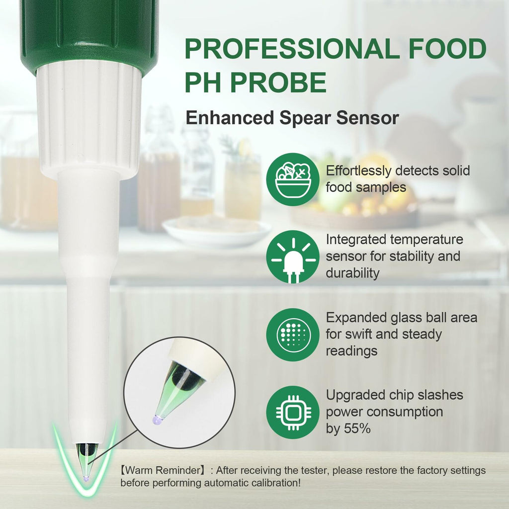 RAINLEOTI Digital pH Meter Food Tester with 2 Probes for Fermented Foods
