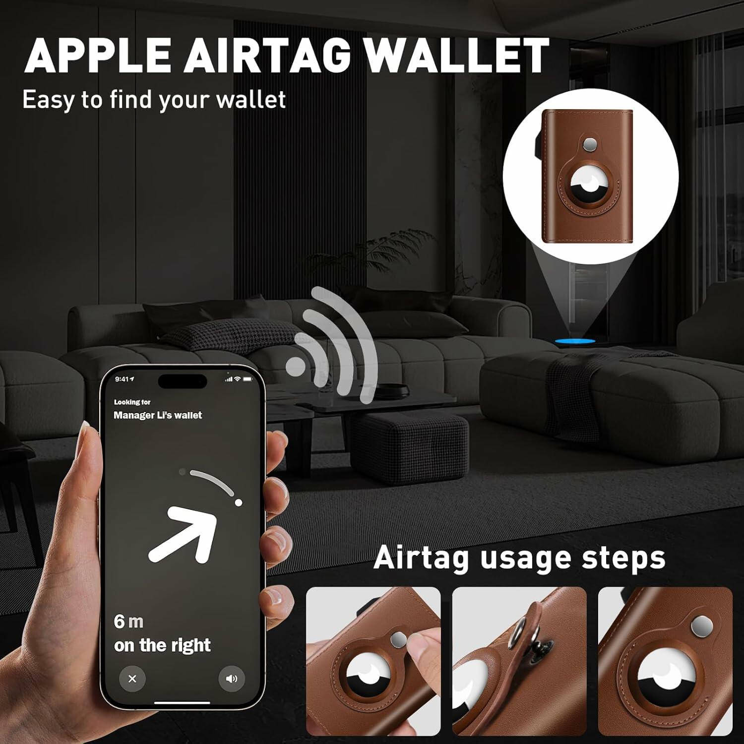 FLETUTE Slim Wallet for Men Pop-Up Credit Card Holder RFID Bifold